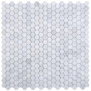 Hexagon-Carrara-2x2-Honed-12x12-flooringworldonline.com