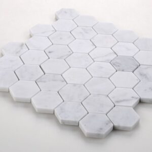 Hexagon-Carrara-2x2-Honed-12x12-flooringworldonline.com