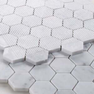 Hexagon-Carrara-2x2-Honed-12x12-flooringworldonline.com