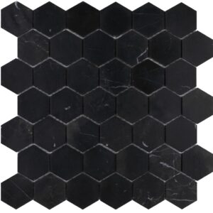 Hexagon-Marquina-2x2-Honed-12x12-flooringworldonline.com