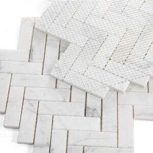 Herringbone-Calacatta-White-Honed-11.25x12.5-flooringworldonline.com