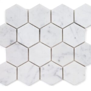 Hexagon-Carrara-Honed-3x3-10x11.5-flooringworldonline.com