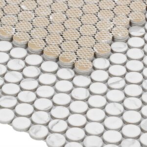 Penny-Round-Statuario-Matte-11.5x12.25-flooringworldonline.com