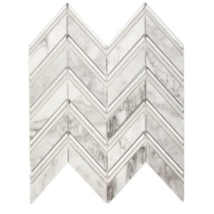 CHEVRON-GLACIER-CARRARA-WITH-SILVER-FOIL-&-SUPER-WHITE-LINES-flooringworldonline.com