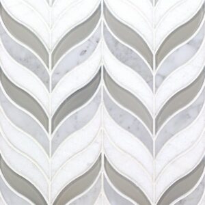 BOTANIC-WINTER-WHITE-CARRARA-WHITE-THASSOS-IRIDESCENT-WHITE-GLASS-flooringworldonline.com