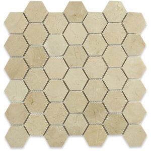 CREMA-MARFIL-2"HEXAGON-flooringworldonline.com