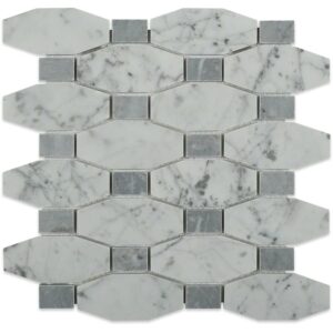 LONG-OCTAGON-PATTERN-WHITE-CARRARA-&-LIGHT-BARDIGLIO-DOT-flooringworldonline.com