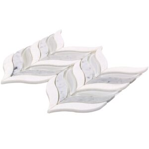 BOTANIC-WINTER-WHITE-CARRARA-WHITE-THASSOS-IRIDESCENT-WHITE-GLASS-flooringworldonline.com