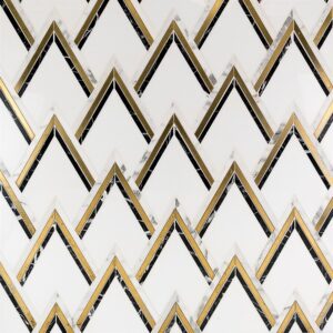 VANESSA-DELEON-CRYSTALLIZED-THASSOS-WITH-NERO-BRASS-&-CALACATTA-LINE-flooringworldonline.com